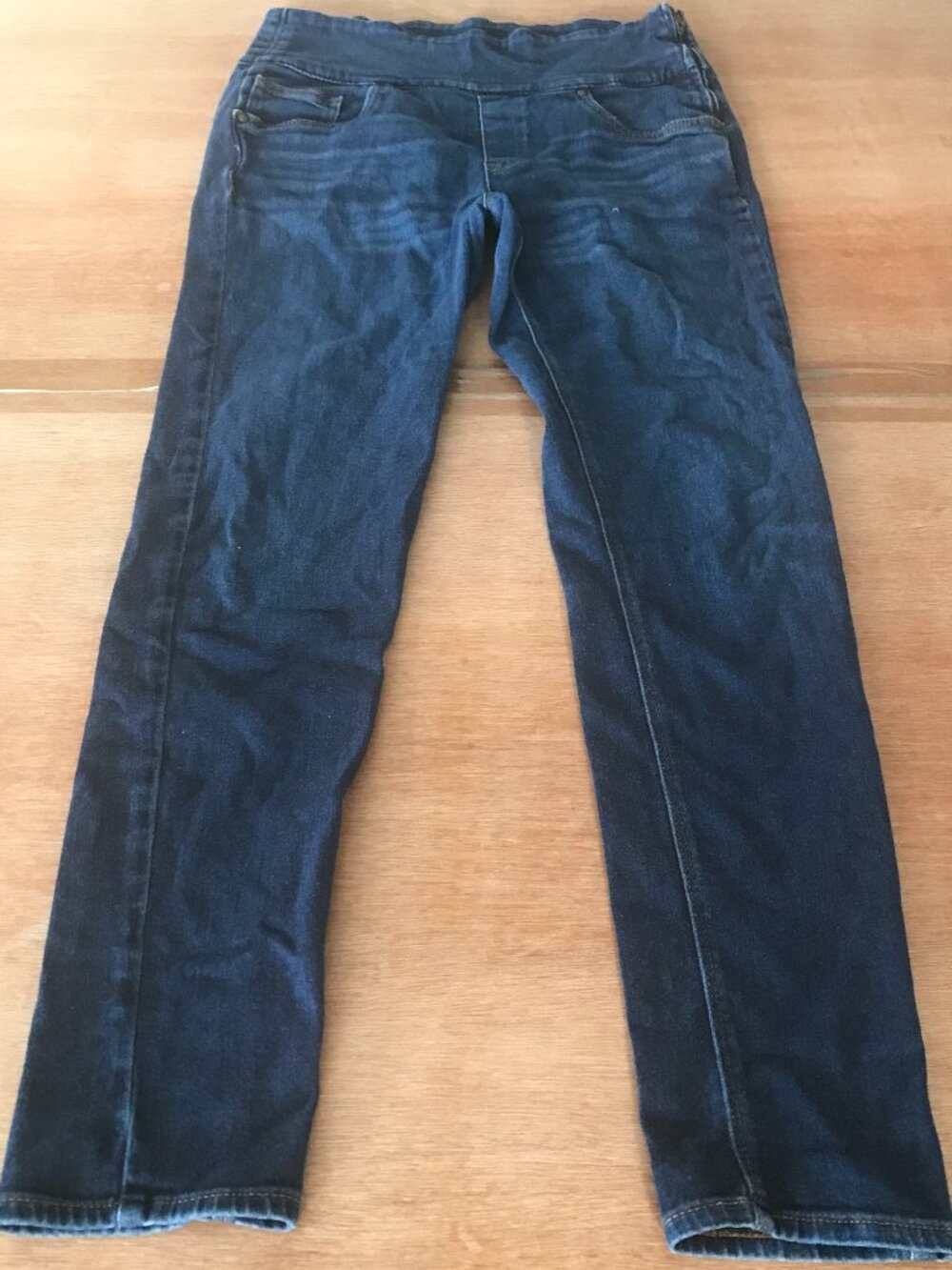 Spanx The Signature Skinny Jeans Women 31 Blue High Rise Side Zipper Sculpting